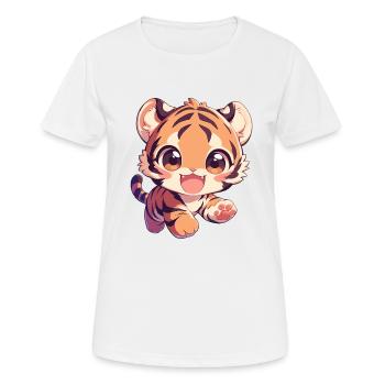 Sumatra-Tiger - Frauen T-Shirt atmungsaktiv - Weiß - Vorne - AI Model Female 172 dark (172cm)