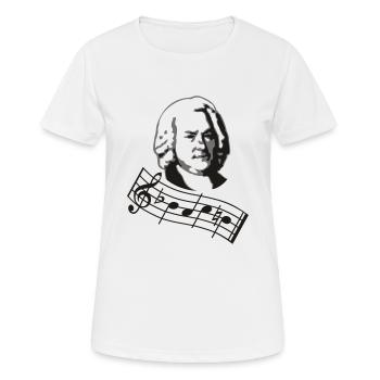 bach noten 2col - Frauen T-Shirt atmungsaktiv - Weiß - Vorne - AI Model Female 172 dark (172cm)