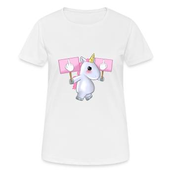Licorne Licorne Licorne coquine baise vous cadeau - T-shirt respirant Femme - blanc - Devant - AI Model Female 172 dark (172cm)