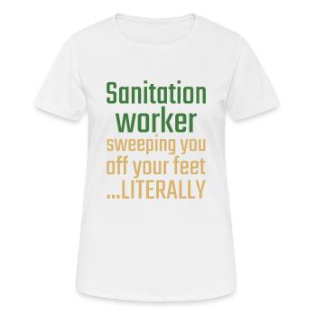 Sanitation worker Valentinstag Sweeping you - Frauen T-Shirt atmungsaktiv - Weiß - Vorne - AI Model Female 172 dark (172cm)