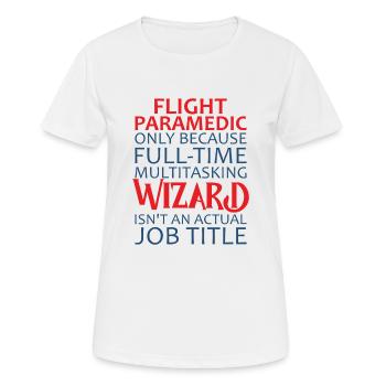 Ambulancier de vol Wizard Air Rescue - T-shirt respirant Femme - blanc - Devant - AI Model Female 172 dark (172cm)