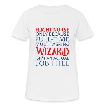 Infirmière de vol Wizard Air Rescue - T-shirt respirant Femme - blanc - Devant - AI Model Female 172 dark (172cm)