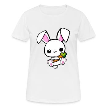 petit lapin aux carottes - T-shirt respirant Femme - blanc - Devant - AI Model Female 172 dark (172cm)