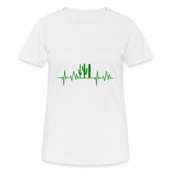 cactus rythme cardiaque cadeau rythme cardiaque Cactus - T-shirt respirant Femme - blanc - Devant - AI Model Female 172 dark (172cm)