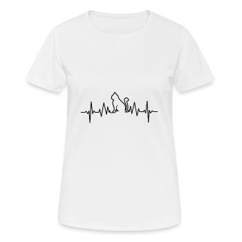 Cat heartbeat heartbeat gift cat tomcat - Women's Breathable T-Shirt - white - Front - AI Model Female 172 dark (172cm)