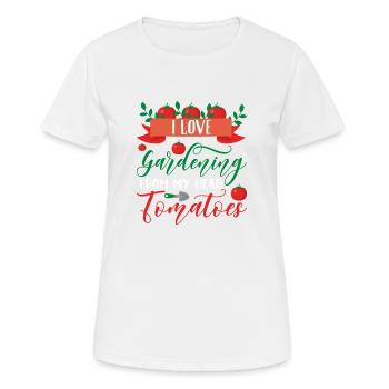 Gartenarbeit - Frauen T-Shirt atmungsaktiv - Weiß - Vorne - AI Model Female 172 dark (172cm)