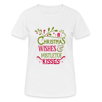 voeux de Noël et des baisers de gui - T-shirt respirant Femme - blanc - Devant - AI Model Female 172 dark (172cm)
