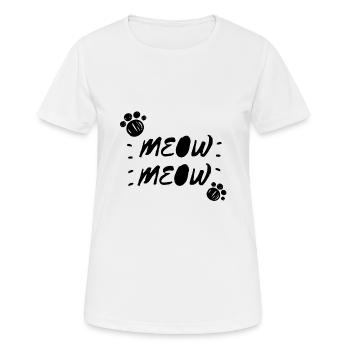 Miaou / meow - T-shirt respirant Femme - blanc - Devant - AI Model Female 172 dark (172cm)