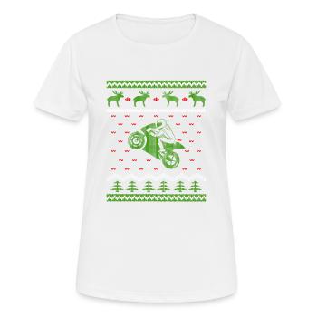 Superbike Motorcycle Ugly Christmas Jumper - Frauen T-Shirt atmungsaktiv - Weiß - Vorne - AI Model Female 172 dark (172cm)