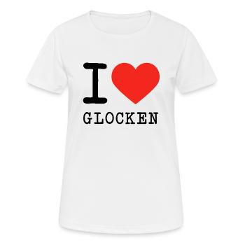 I love Glocken - Frauen T-Shirt atmungsaktiv - Weiß - Vorne - AI Model Female 172 dark (172cm)