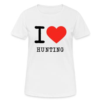 J'aime la chasse - T-shirt respirant Femme - blanc - Devant - AI Model Female 172 dark (172cm)