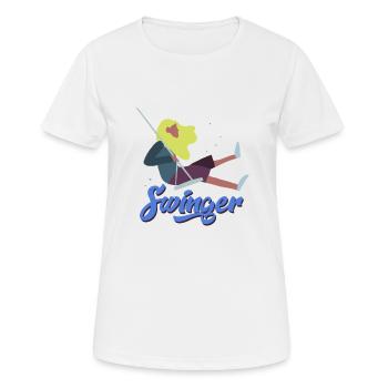 SWINGER / Geschenk - Frauen T-Shirt atmungsaktiv - Weiß - Vorne - AI Model Female 172 dark (172cm)