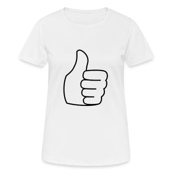 daumen hoch - Frauen T-Shirt atmungsaktiv - Weiß - Vorne - AI Model Female 172 dark (172cm)