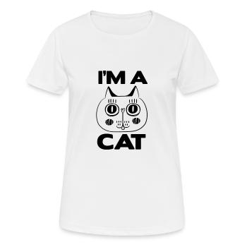 Je suis un chat / Je suis un chat - T-shirt respirant Femme - blanc - Devant - AI Model Female 172 dark (172cm)