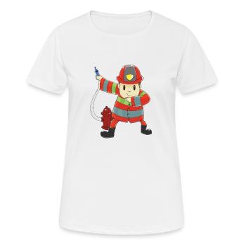 Dabbing dab Feuerwehrmann lustig Geschenk witzig - Frauen T-Shirt atmungsaktiv - Weiß - Vorne - AI Model Female 172 dark (172cm)