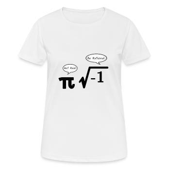 Get Real - Be Rational Pi und Wurzel Zeichen Nerd - Frauen T-Shirt atmungsaktiv - Weiß - Vorne - AI Model Female 172 dark (172cm)