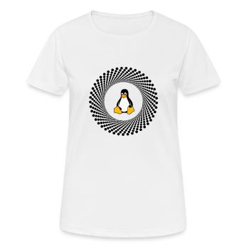 Computer System Penguin Nerd pc inside Program lo - Women's Breathable T-Shirt - white - Front - AI Model Female 172 dark (172cm)