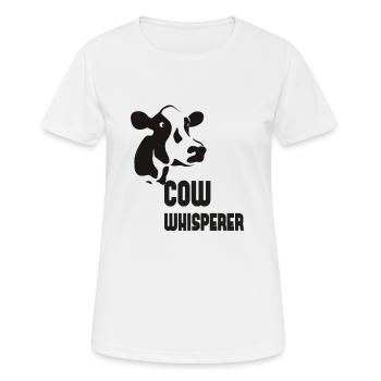 FUNNY COW WHISPERER POISON - Women's Breathable T-Shirt - white - Front - AI Model Female 172 dark (172cm)