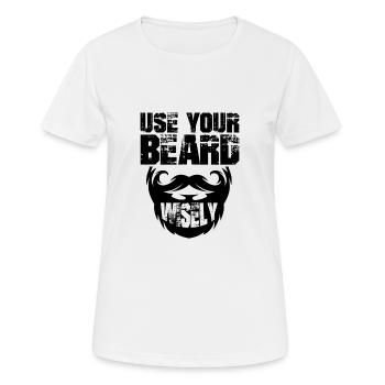 Beard Beard bearded beard mustache schnauzer - Women's Breathable T-Shirt - white - Front - AI Model Female 172 dark (172cm)