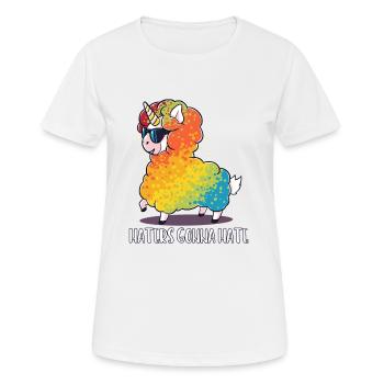moutons Lama Unicorn drôle de cadeau d'anniversaire - T-shirt respirant Femme - blanc - Devant - AI Model Female 172 dark (172cm)