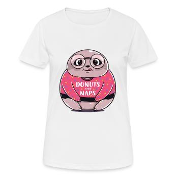Sloth Donut dormir drôle de cadeau d'anniversaire - T-shirt respirant Femme - blanc - Devant - AI Model Female 172 dark (172cm)