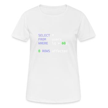 Logiciel développeur SQL Coder Geek Cadeau - T-shirt respirant Femme - blanc - Devant - AI Model Female 172 dark (172cm)