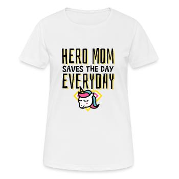 Muttertag Frauentag Einhorn Mutti die Beste Heldin - Frauen T-Shirt atmungsaktiv - Weiß - Vorne - AI Model Female 172 dark (172cm)