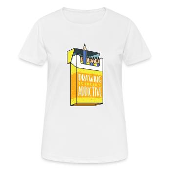 Zeichnen malen Künstler Geschenk Geburtstag Stift - Frauen T-Shirt atmungsaktiv - Weiß - Vorne - AI Model Female 172 dark (172cm)