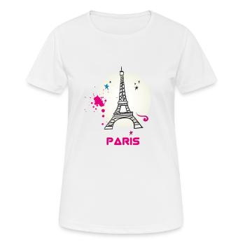paris eiffelturm scribble love fasion trip tourist - Frauen T-Shirt atmungsaktiv - Weiß - Vorne - AI Model Female 172 dark (172cm)