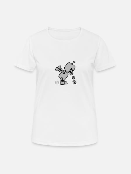 Robo Kotz - Lustiges Roboter Design Geschenk - Frauen T-Shirt atmungsaktiv - Weiß