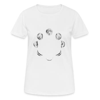 Lune phase cadeau lune croissant de lune pleine lune nuit - T-shirt respirant Femme - blanc - Devant - AI Model Female 172 dark (172cm)