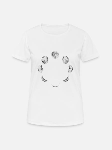 Lune phase cadeau lune croissant de lune pleine lune nuit - T-shirt respirant Femme - blanc