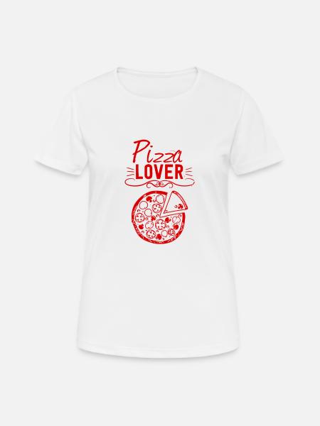 Pizza Lover - Pustende T-skjorte for kvinner - hvit