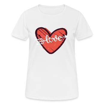 Shop Heart Icon Cupid Arrows Design - Frauen T-Shirt atmungsaktiv - Weiß - Vorne - AI Model Female 172 dark (172cm)