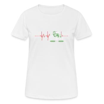 Battements de coeur agriculteurs - T-shirt respirant Femme - blanc - Devant - AI Model Female 172 dark (172cm)