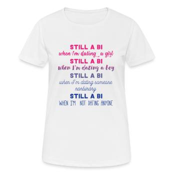 Bi - Bi - Gay Pride - LGBT - Cadeau - T-shirt respirant Femme - blanc - Devant - AI Model Female 172 dark (172cm)