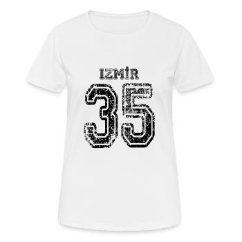 35 Izmir plaque d'immatriculation turque comme un cadeau - T-shirt respirant Femme - blanc - Devant - AI Model Female 172 dark (172cm)
