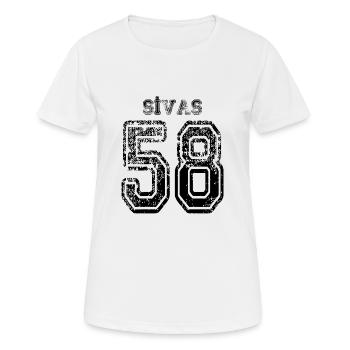 58 Sivas plaque d'immatriculation turque comme un cadeau - T-shirt respirant Femme - blanc - Devant - AI Model Female 172 dark (172cm)