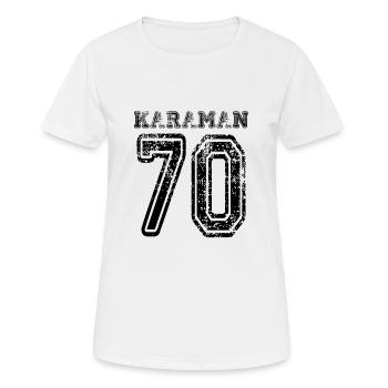 70 Karaman plaque d'immatriculation turque comme un cadeau - T-shirt respirant Femme - blanc - Devant - AI Model Female 172 dark (172cm)