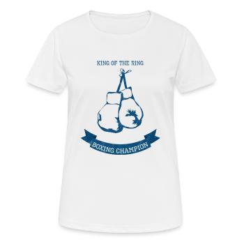Boxe - Gants de boxe - Champion - Boxer - Cadeau - T-shirt respirant Femme - blanc - Devant - AI Model Female 172 dark (172cm)