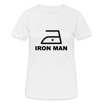 Bügeleisen Iron man hausmann - Frauen T-Shirt atmungsaktiv - Weiß - Vorne - AI Model Female 172 dark (172cm)