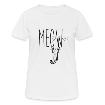 Miaou miaou - T-shirt respirant Femme - blanc - Devant - AI Model Female 172 dark (172cm)