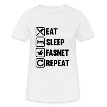 FASNET Eat Sleep Fasnet Repeat - Fasching Karneval - Frauen T-Shirt atmungsaktiv - Weiß - Vorne - AI Model Female 172 dark (172cm)