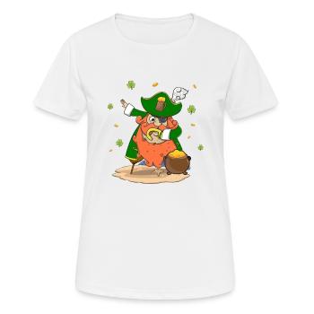 Fête de la St Patrick Beer Cadeau Pirate Irlande - T-shirt respirant Femme - blanc - Devant - AI Model Female 172 dark (172cm)