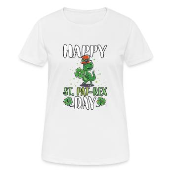 jour St Patricks bière cadeau de dinosaure T-Rex - T-shirt respirant Femme - blanc - Devant - AI Model Female 172 dark (172cm)