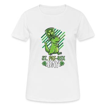 St Patricks tenue de jour T-Rex cadeau Bière Irlande - T-shirt respirant Femme - blanc - Devant - AI Model Female 172 dark (172cm)