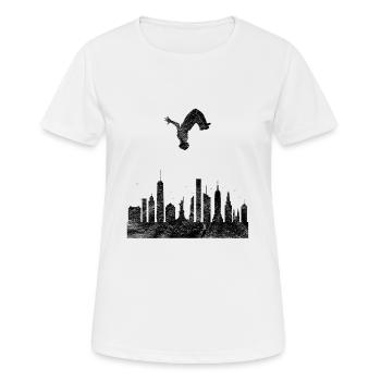 Parkour Geschenk Le Parcour Freerunning Backflip - Frauen T-Shirt atmungsaktiv - Weiß - Vorne - AI Model Female 172 dark (172cm)