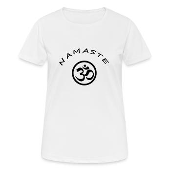 Namaste and Om lettering - Women's Breathable T-Shirt - white - Front - AI Model Female 172 dark (172cm)