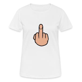 middle finger - Women's Breathable T-Shirt - white - Front - AI Model Female 172 dark (172cm)