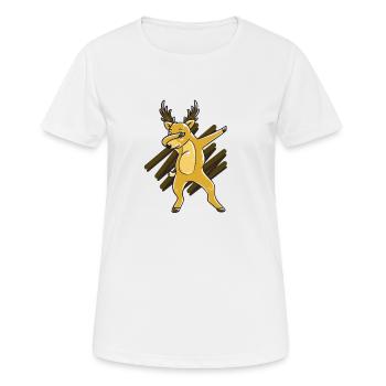 Tamponnant cerf renne drôle de cadeau d'anniversaire - T-shirt respirant Femme - blanc - Devant - AI Model Female 172 dark (172cm)